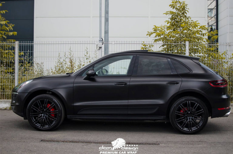 Porsche Macan S Satin Black Wrap - DCM Design